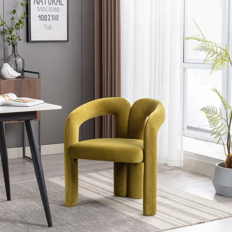 Ensemble confortable de chaises d'appoint rembourrées en velours pour divers espaces, Velours vert olive