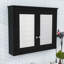 Armoire de salle de bain murale à miroir avec tablettes réglables et réflexion haute définition-97480787