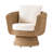 Anesty Maitea 36"W Coastal Rattan Swivel Barrel Chair with Removable Cushions