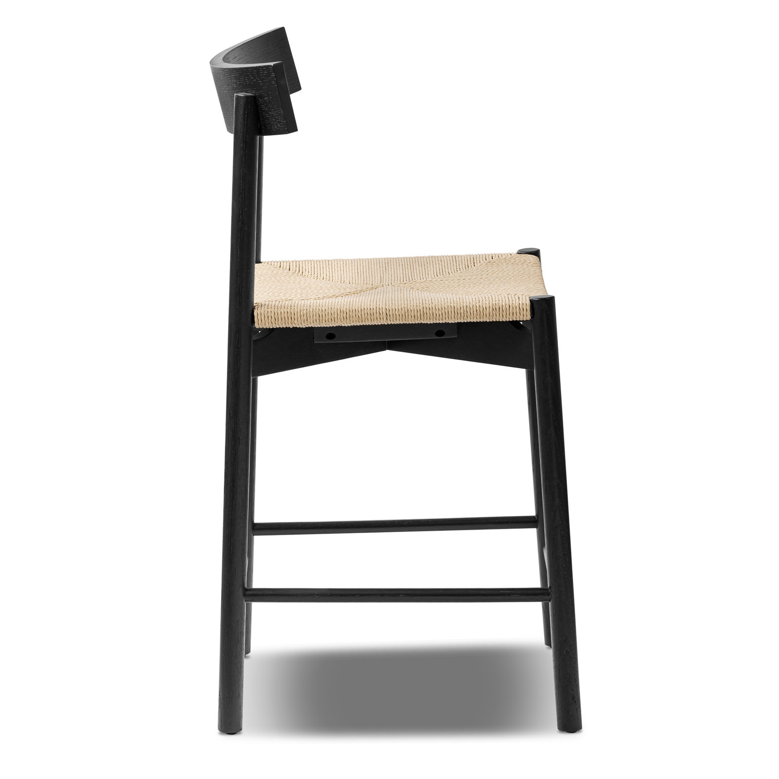 24" Bar Stool, Black/Natural