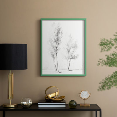 Croquis rétro IV, reproduction encadrée - bois massif