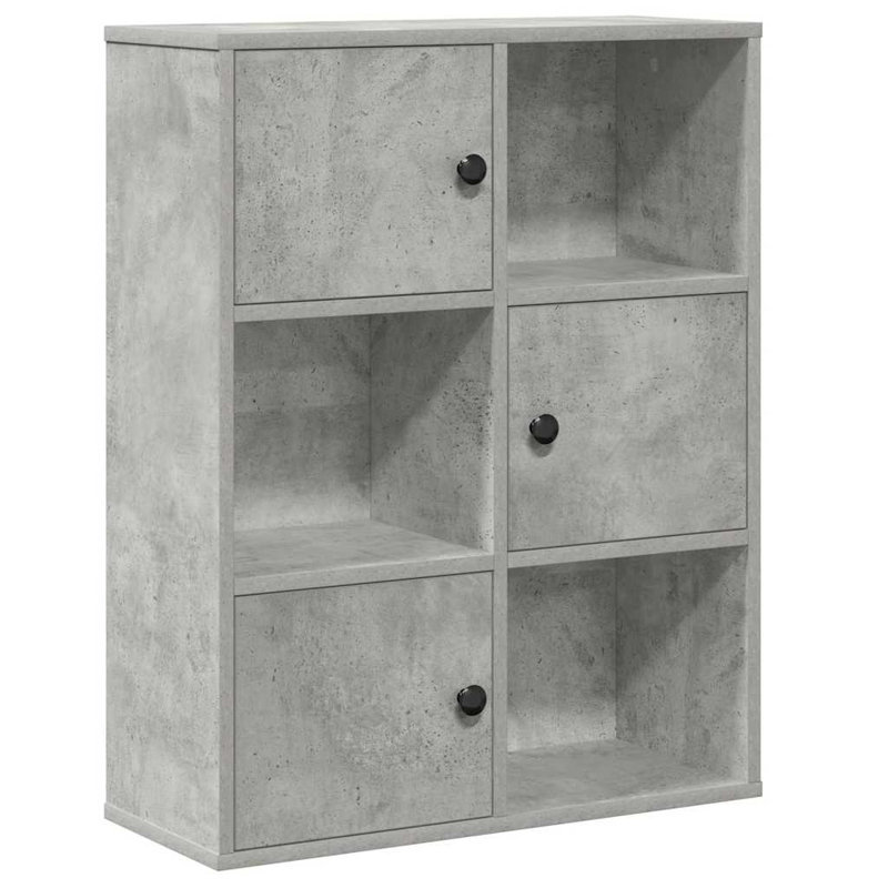 Bookcase 60X24x76.5 Cm Engineered Wood, Concrete Grey