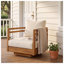 Chaise pivotante d'extérieur en bois d'acacia avec coussins beiges