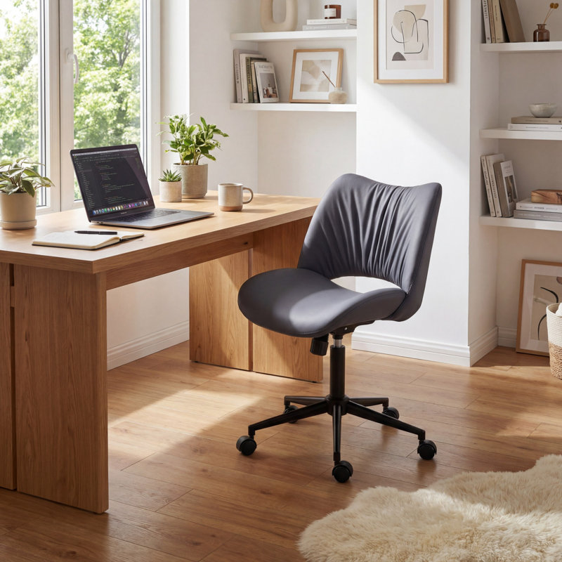 Chaise de bureau Alleyna, Gris / mauve