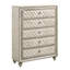 Commode rembourrée 5 tiroirs Joie, velours beige