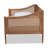  Ogden Mid-Century Modern Walnut Brown Finished Wood and Synthetic Rattan Twin Size Daybed