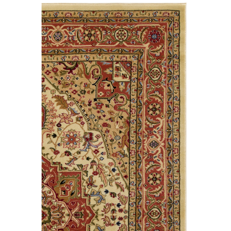 Tapis oriental ivoire / rouge Klose, Carré 5 pi 3 po, Ivory