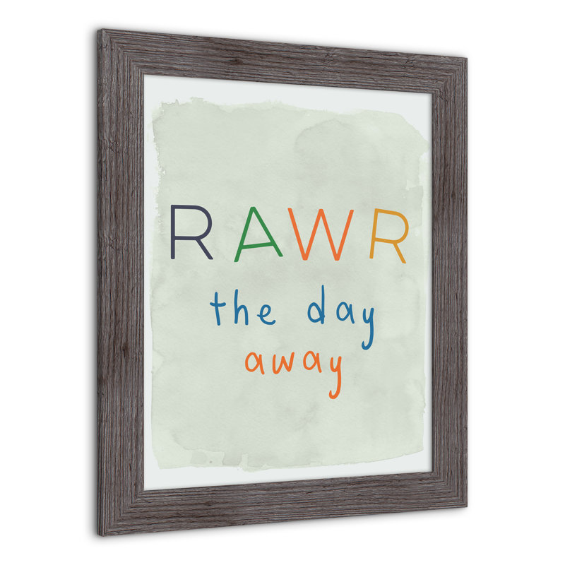 Roar The Day Away, art encadré, H 20 po x l 16 po x P 0,75 po, Cadre gris