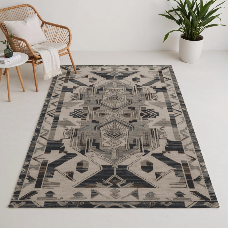 Tapis turc intérieur et extérieur gris, Rectangle 9 pi x 12 pi