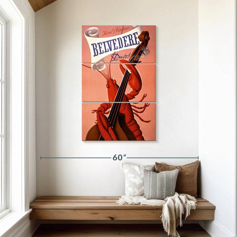 Ketti Lobster Playing Cello, 45" H x 28" W