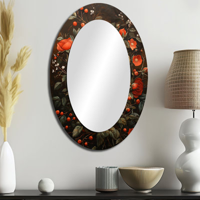 Miroir mural rétro avec composition de ténèbres rétro