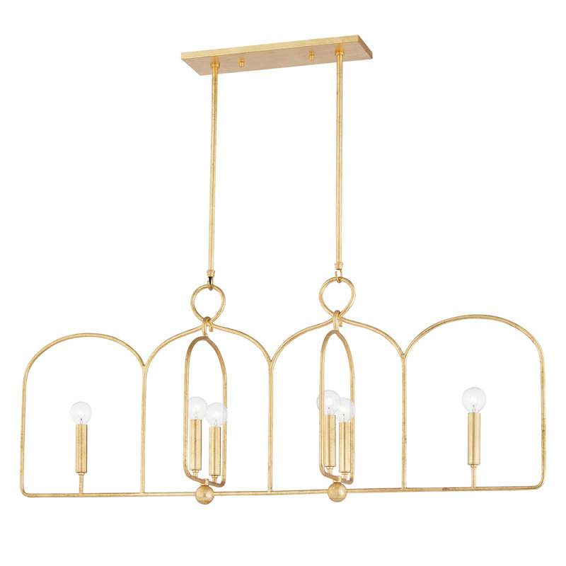 Mallory 6 Light Linear, Aged Brass
