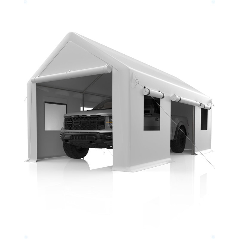 Abri d'auto portatif 13 pi x 20 pi, Gris