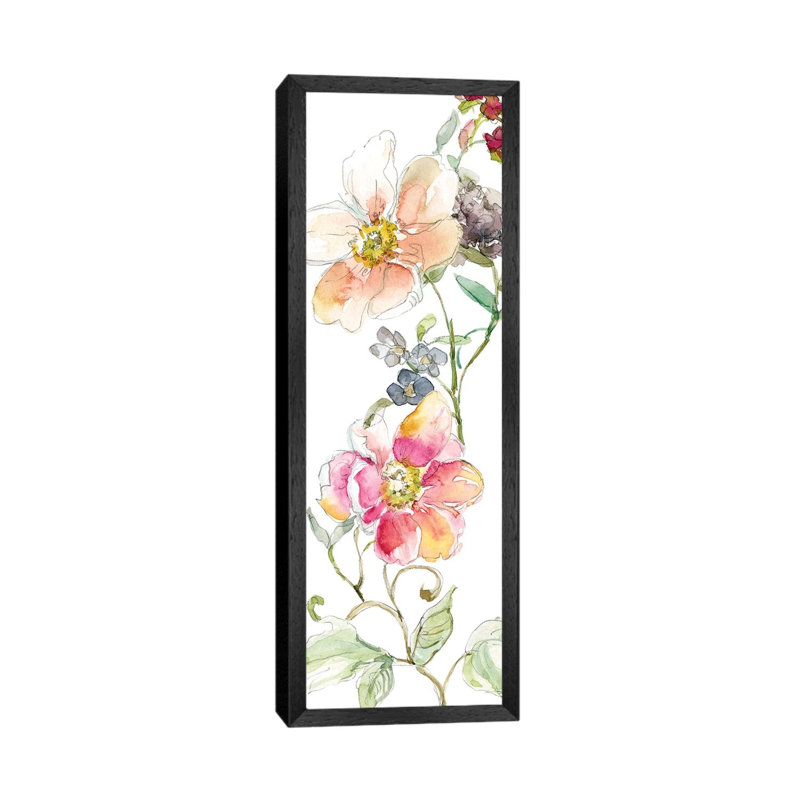 Trailing Blooms II by Carol Robinson - Panoramic Print on Canvas, 121.92 cm H x 40.64 cm W, Black Framed