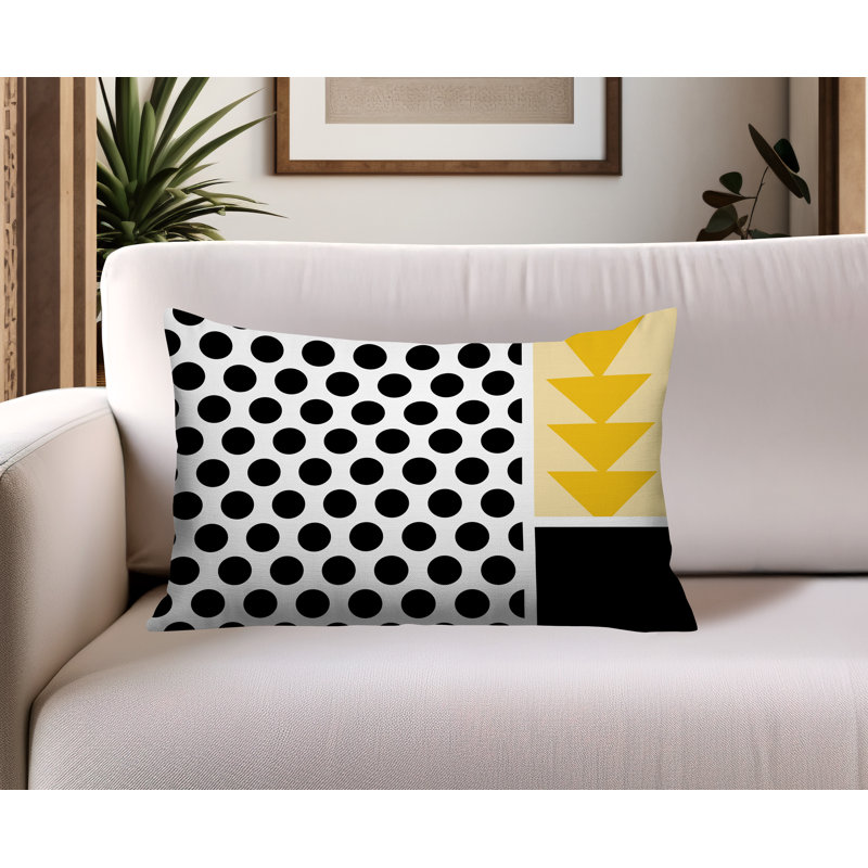 Oreiller rectangulaire réversible intérieur / extérieur Snazzy, Jaune, Rectangulaire H 14 po x l 20 po
