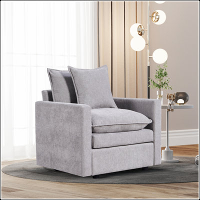 Comfy Chenille Fabric Armchair For Living Room, Enhancing Relaxation And Adding A Touch Of Elegance