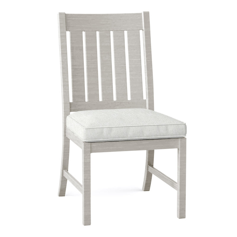 Club Patio Dining Side Chair with Cushions, Welt, Oyster, Bali Pearl