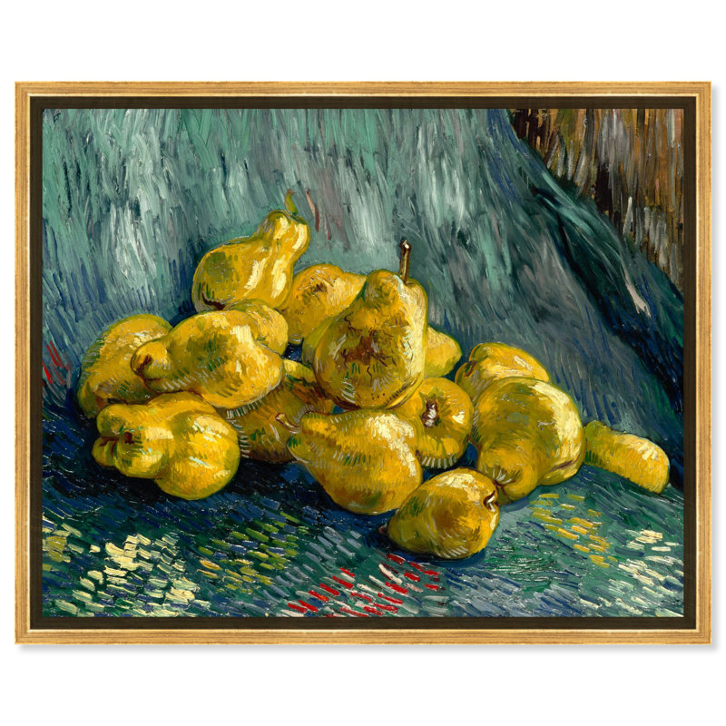 «Still Life With Quinces», art mural rétro sur toile par Art Remedy, Cadre doré, H 25 po x l 31 po