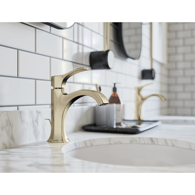 Robinet de salle de bain monotrou avec drain Locarno, Nickel brossé
