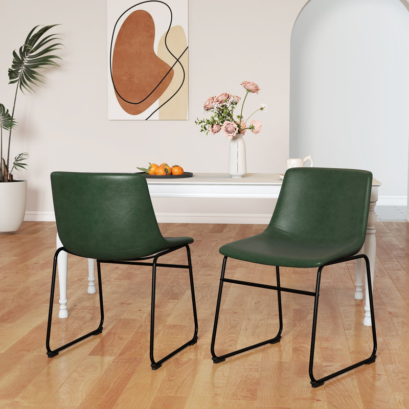 Behan 18.3'' H Upholstered Short Stool, Green