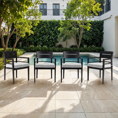 Anna Aluminum Dining Chairs with Sunbrella Cushion