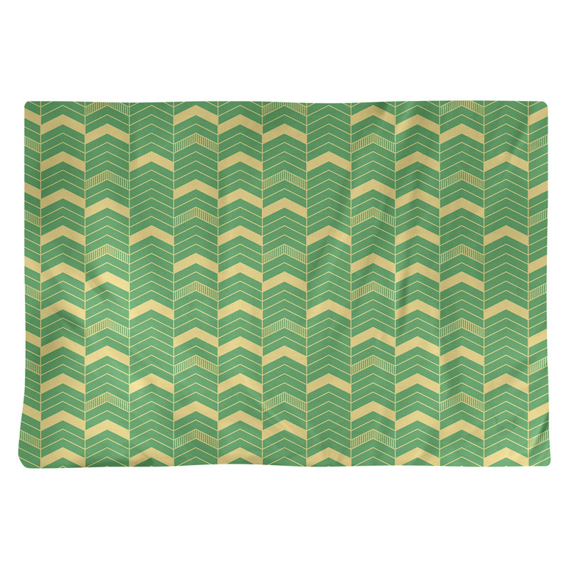 Récapitulatif à chevrons 18" lineed Stephenie, Vert / Jaune, Coton
