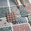 Cantico Nador Multicolor Mixed Finish Lava Stone And Cement Mosaic Tile