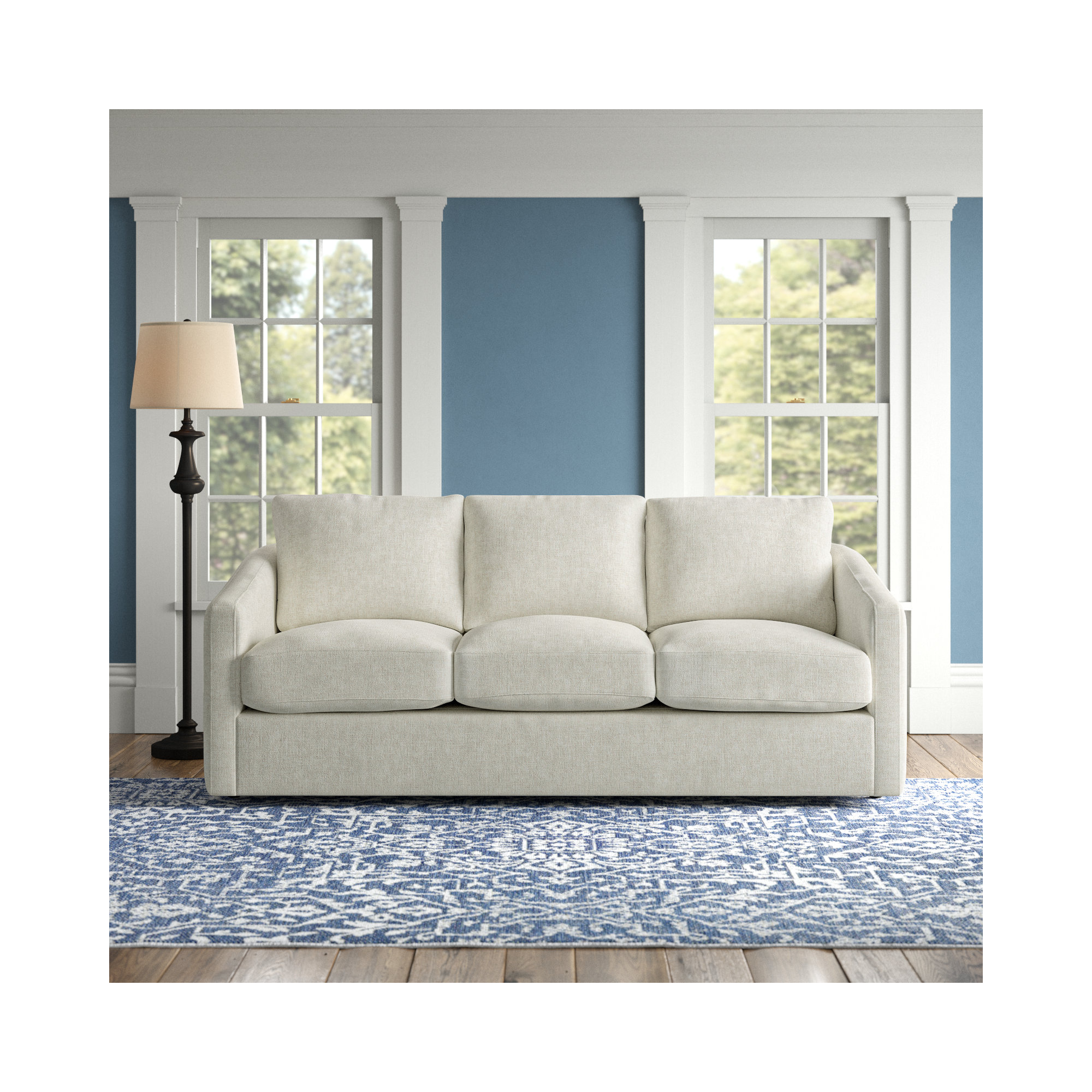 Minty 84'' Upholstered Sofa, Hillman 10 White