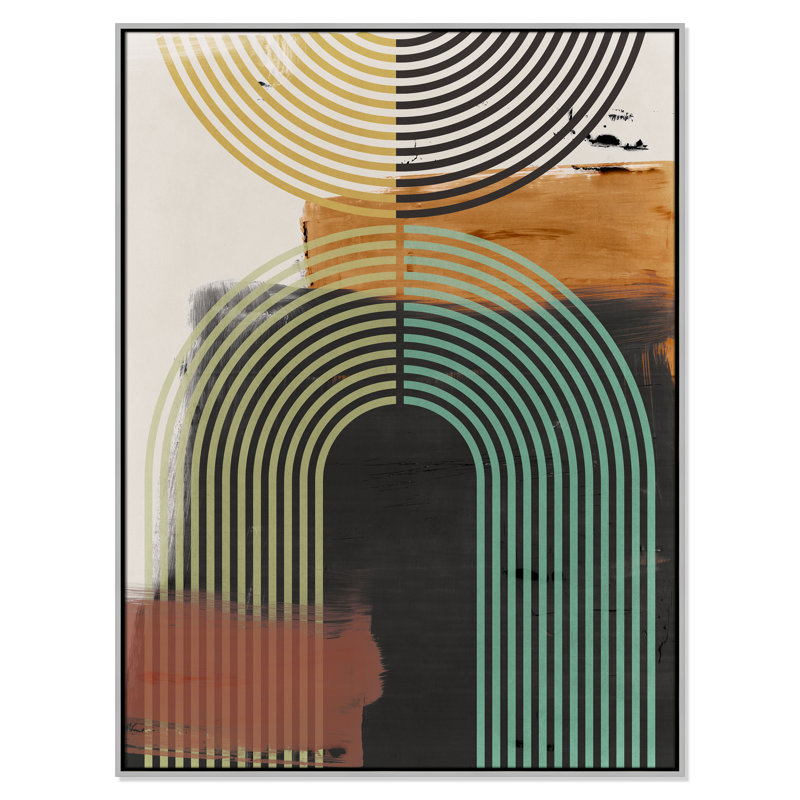 «Bolded I Print» par Isabelle Z, Toile avec cadre, 37.5'' W x 49.5'' H, Flottant argent