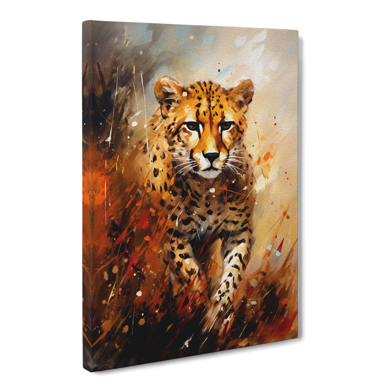 Cheetah Impressionism - Wrapped Canvas, 76cm H x 50cm W x 3cm D