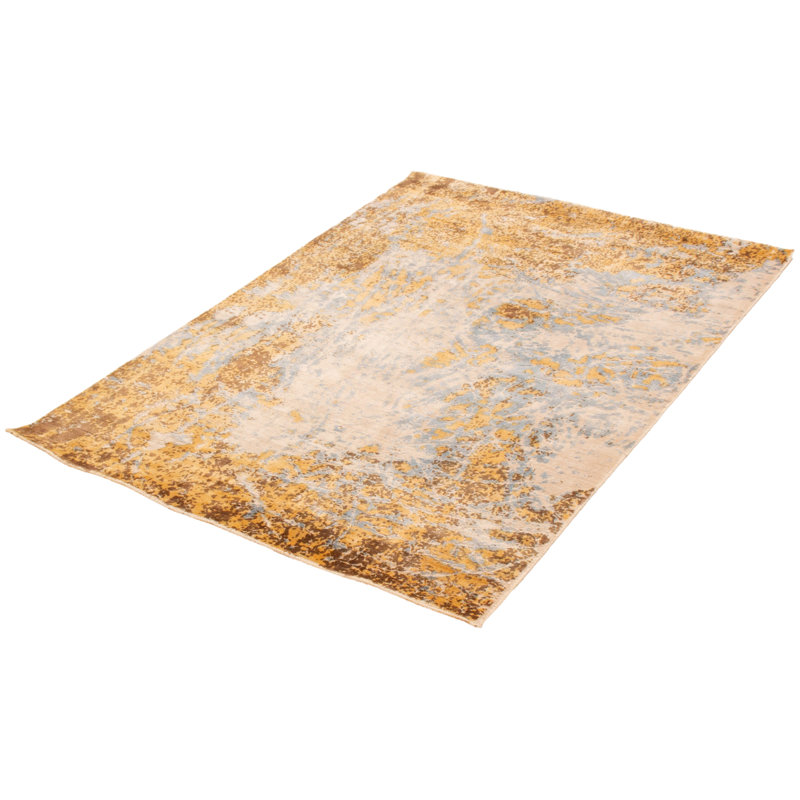 Tapis gris clair / jaune clair tissé à la main Gadar