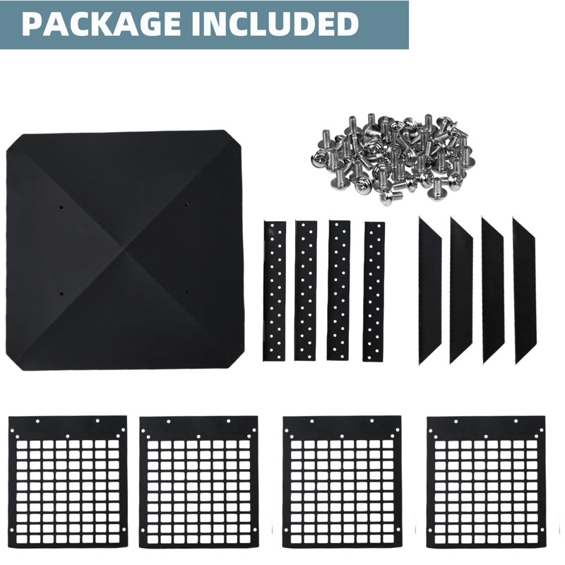 Fireplace Accessory, 10.7cm H x 53cm W x 53.4cm D, Black