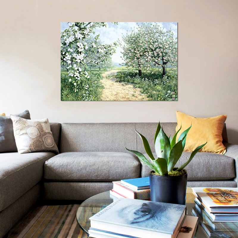 «Spring», reproduction sur toile, H 18 po x l 26 po x P 1,5 po, Toile avec cadre noir, Pas de tapis