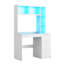 Bureau d'ordinateur à 4 tiroirs avec tablettes et éclairage à DEL, bureau à domicile avec station de charge-1598021861