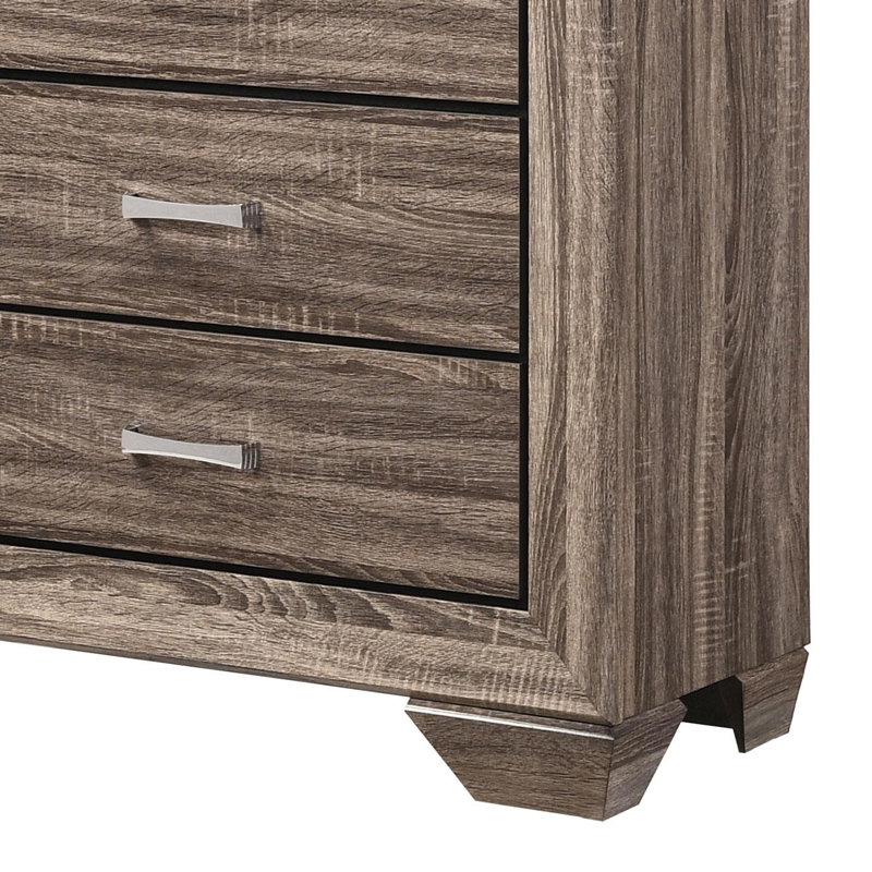 6-Drawer Dresser With Mirror Washed Taupe, Washed Taupe