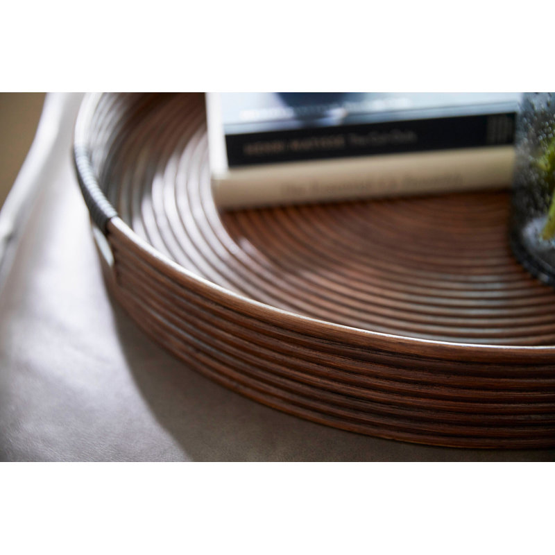 Papeete Rattan Decorative Tray, 3" H x 24" W x 24" D