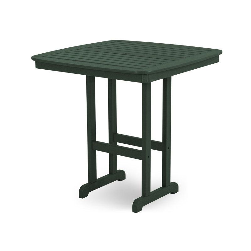 POLYWOOD Nautical Bar Table, Green, 42.5" W x 42.5" L x 42" H