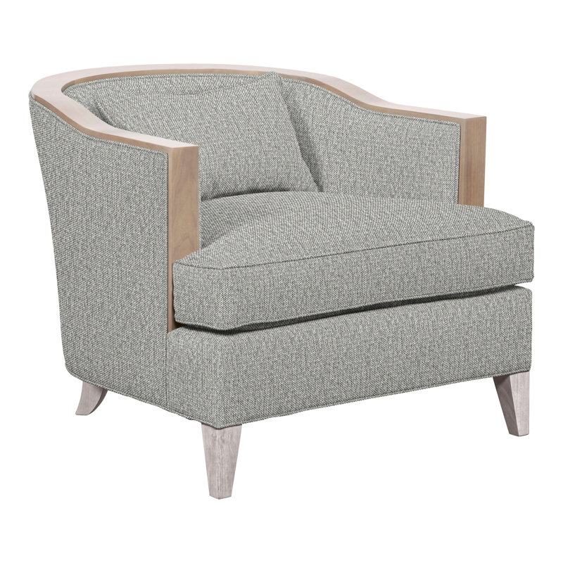 Thom Filicia Home Upholstered Barrel Chair, Dove Gray, Tarbee Dove Polyester Blend
