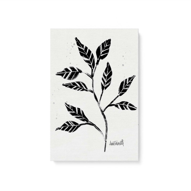 Toile tendue en noir et blanc Botanicals, H 18 po x l 12 po