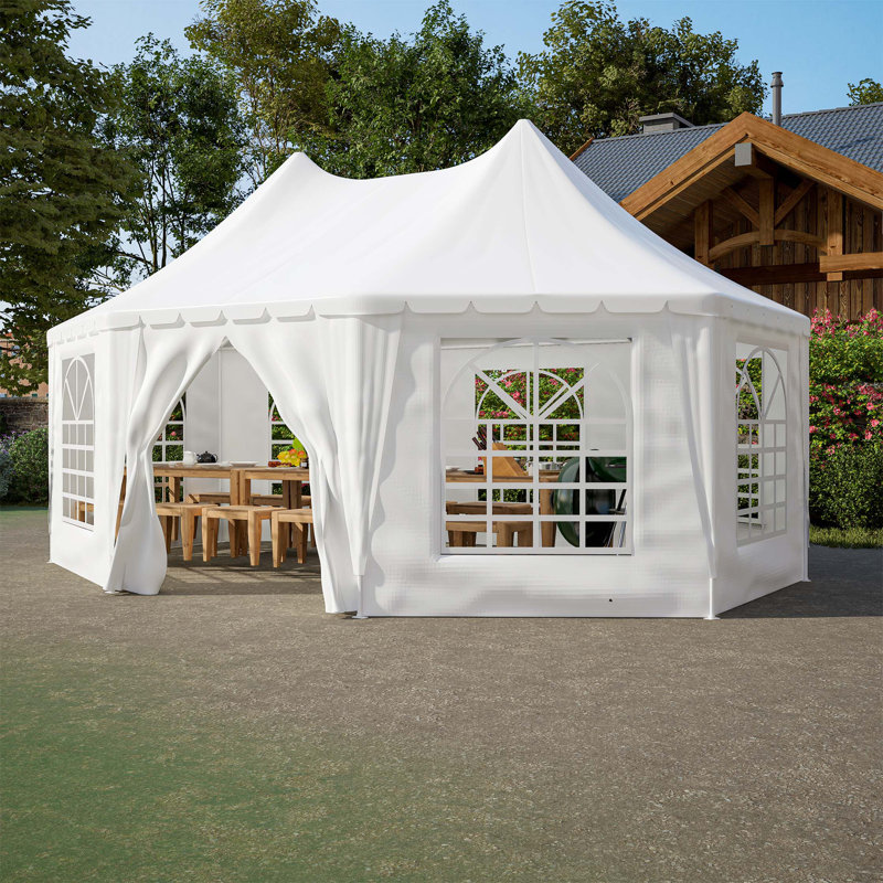 20x15 ft Party Tent, Heavy Duty Event Tent with 1 Doors and 7 Windows,White Wedding Tent, Waterproof,UV Protection Outdoor Gazebo Pavilion Shelter Tent for Party, Event,Picnic