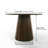 Round Dining Table 47.2" with Oak Veneer Top, 12-Faceted Pedestal Base, 4-Person Kitchen Table for Small Spaces