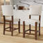 Ensemble de 4 tabourets de bar de style Mid-Century de 40,4 po avec dossier et tabourets revêtus de lin avec pieds en bois massif pour la salle à manger de l'îlot de cuisine (chaises 4 pièces)-542172053