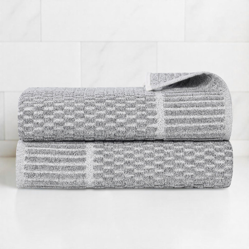 Serviettes de bain Juno, Gris anthracite, Serviette de bain - paquet de 2