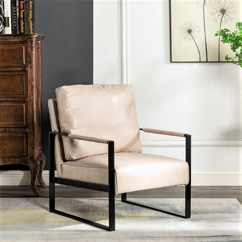 Fauteuil d'appoint Direct Classic Mid Century Modern, Light Camel Microfiber