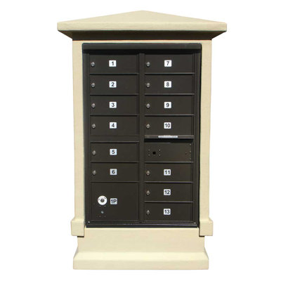42 in. W x 70 in. H Square Freestanding Enclosure with Newspaper Holder