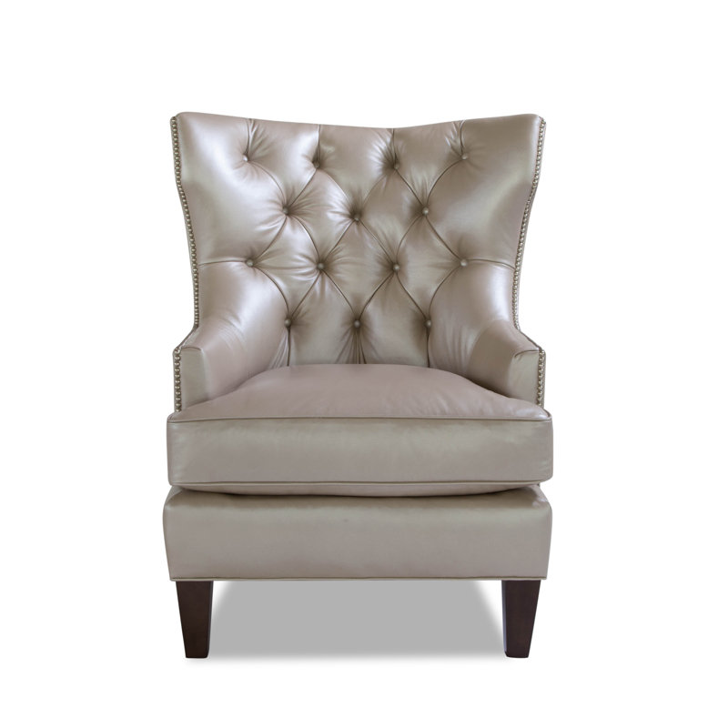 Roberts Leather Wingback Chair, Ashton