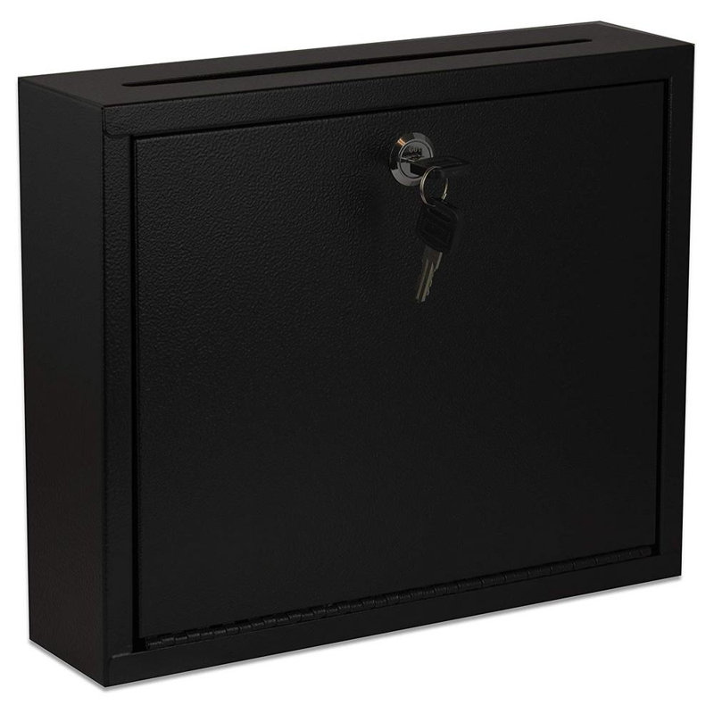Large Mailbox Steel Multi-Purpose Secure Drop Box, Black