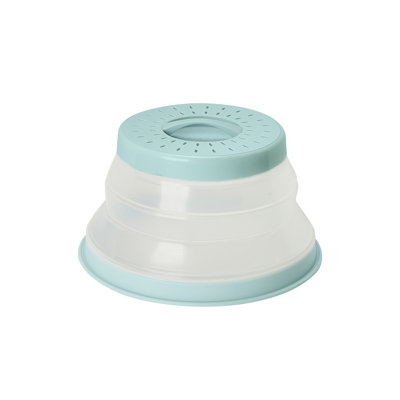 Petit couvercle pour micro-ondes pliable, bleu brume