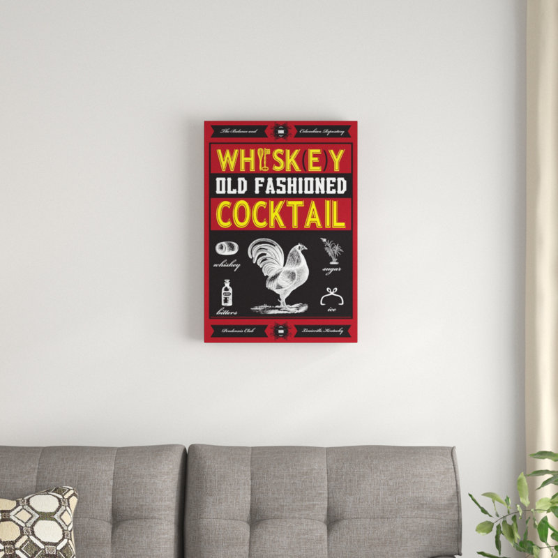 « whiskey cocktail », reproduction d’art textuel sur toile tendue