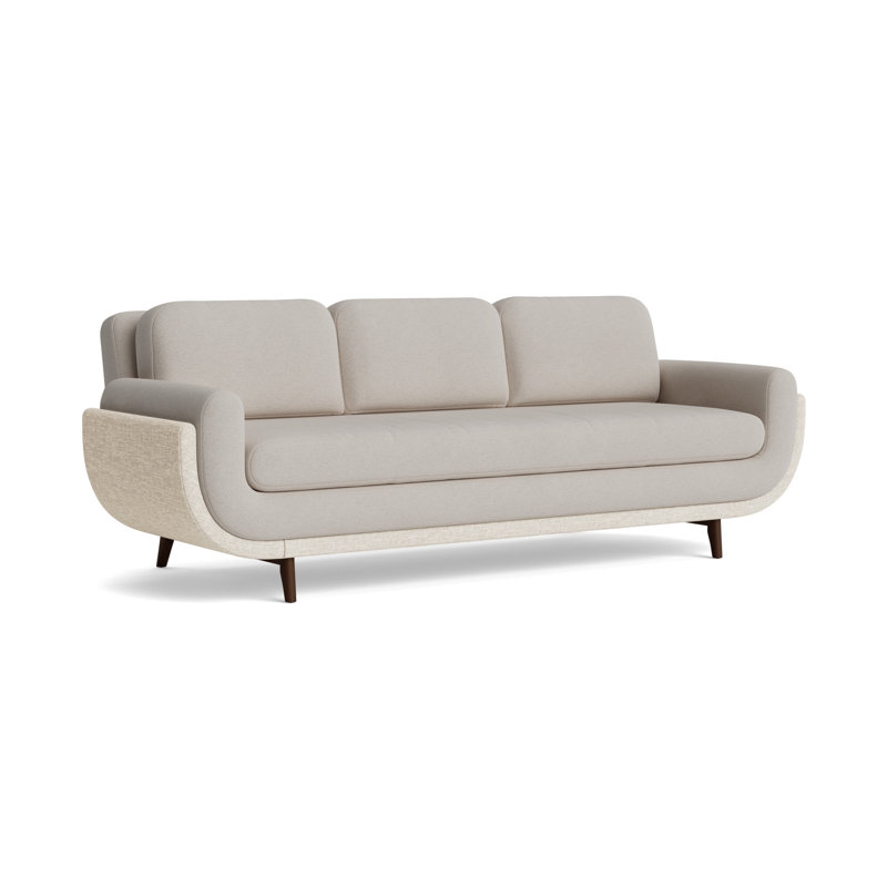 Regatta 90 Sofa, Performance Boucle-Dove Gray/Textured Weave-Toffee, Sienna